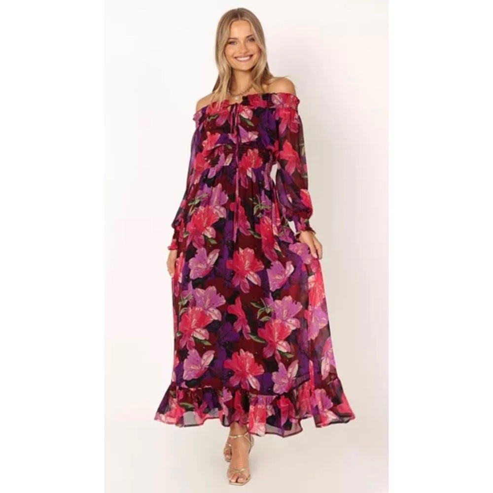 PETAL & PUP NWT Luanne Floral Off the Shoulder Long Sleeve Maxi Dress - Picture 1 of 15